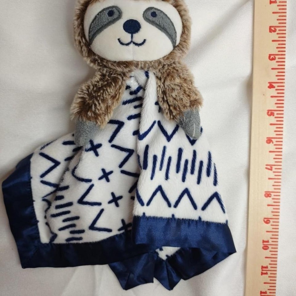 Sloth baby lovey plush security blanket